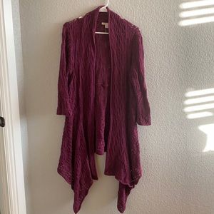 Cold water creek L purple cardigan